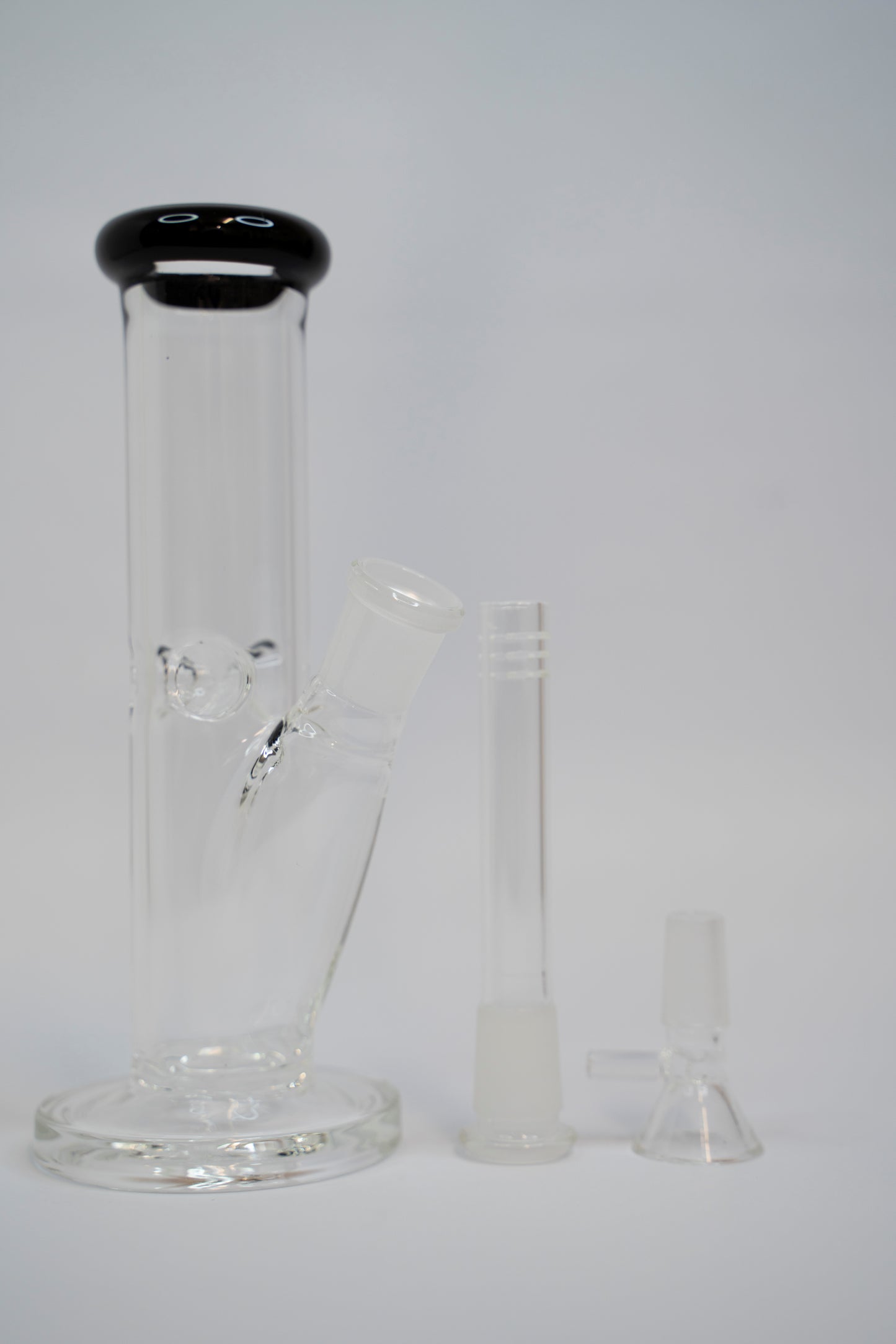 20cm Clear Straight Pipe with Coloured Mouthpiece