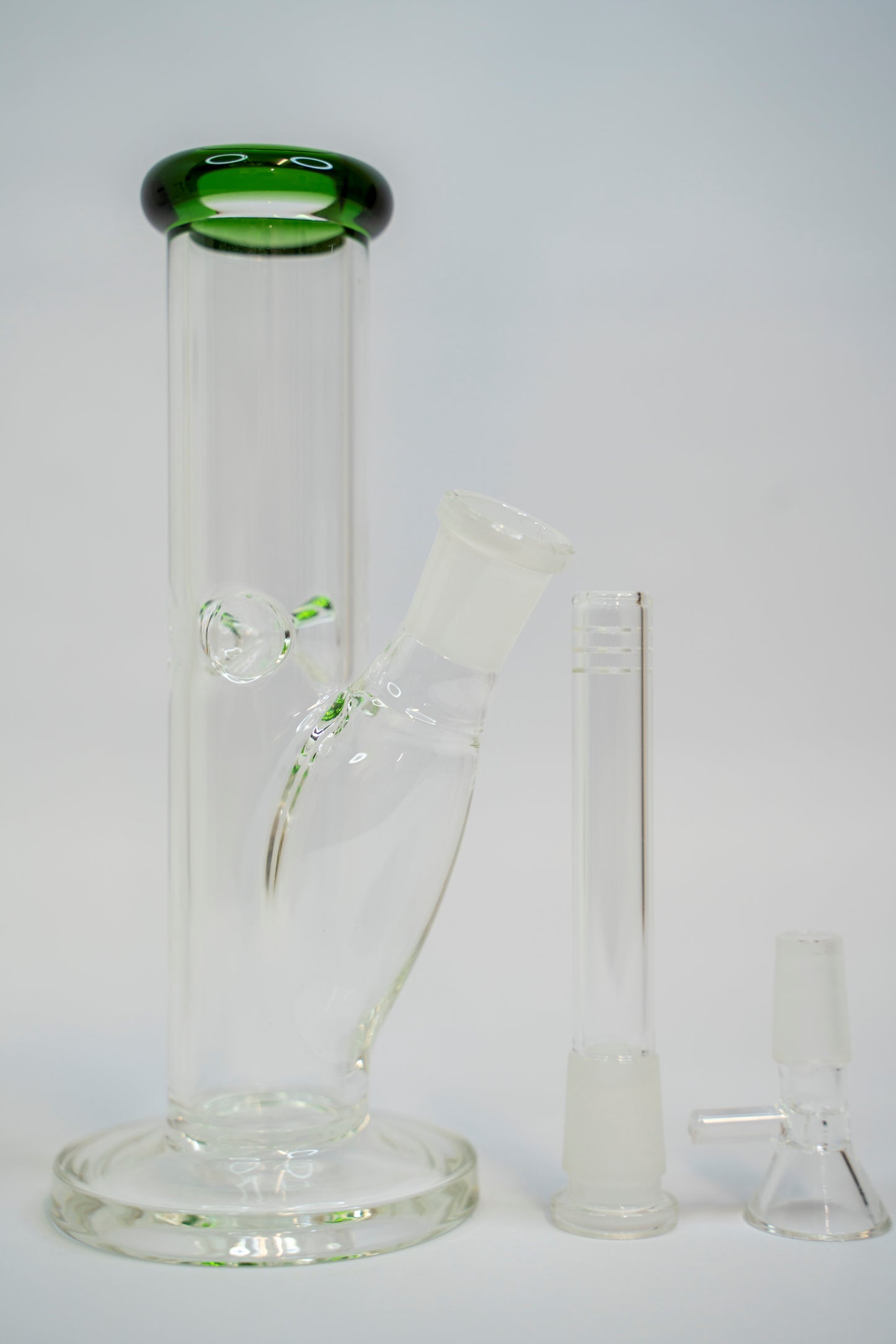 20cm Clear Straight Pipe with Coloured Mouthpiece