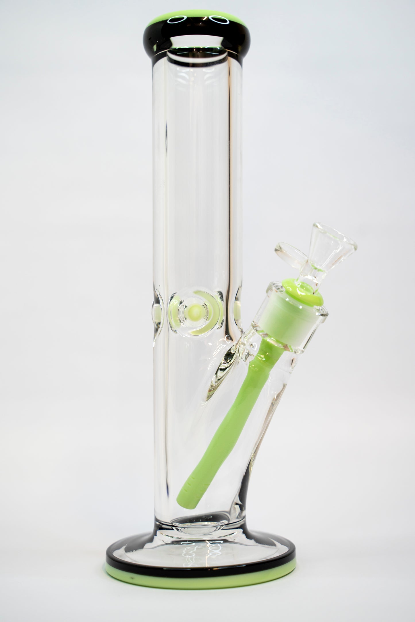 30cm Clear Straight Pipe with Coloured Mouthpiece and Diffuser