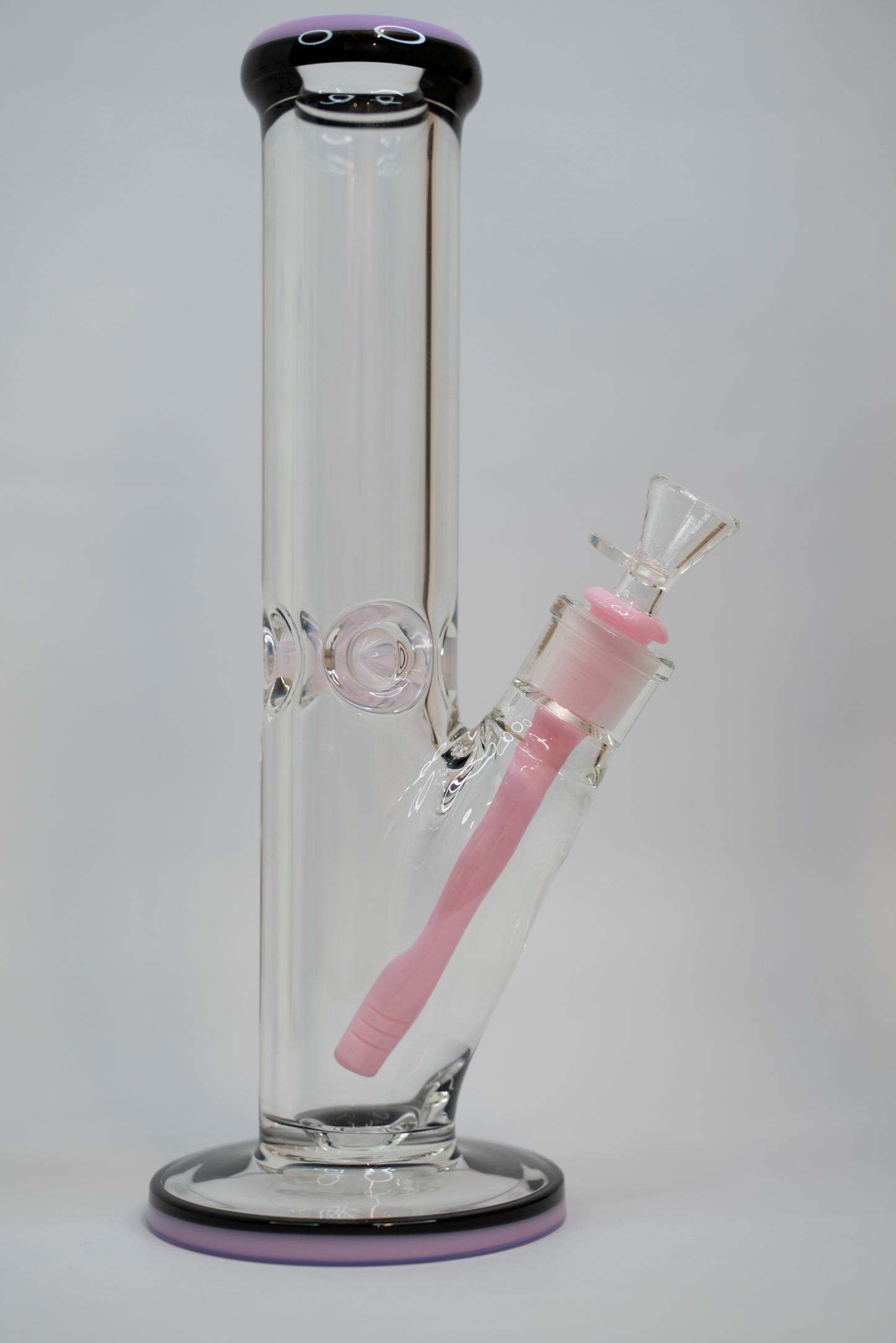 30cm Clear Straight Pipe with Coloured Mouthpiece and Diffuser