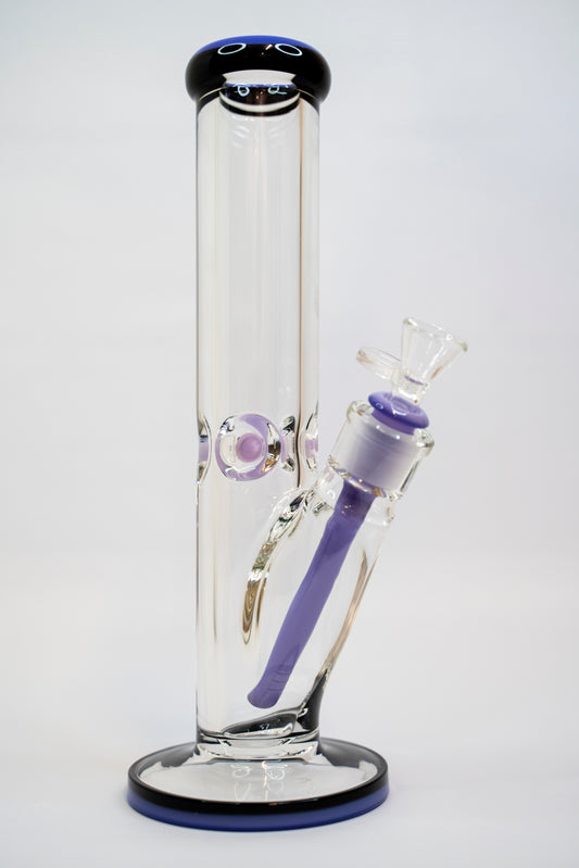 30cm Clear Straight Pipe with Coloured Mouthpiece and Diffuser